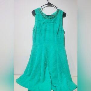 Studio One teal, A-line dress. Size 14